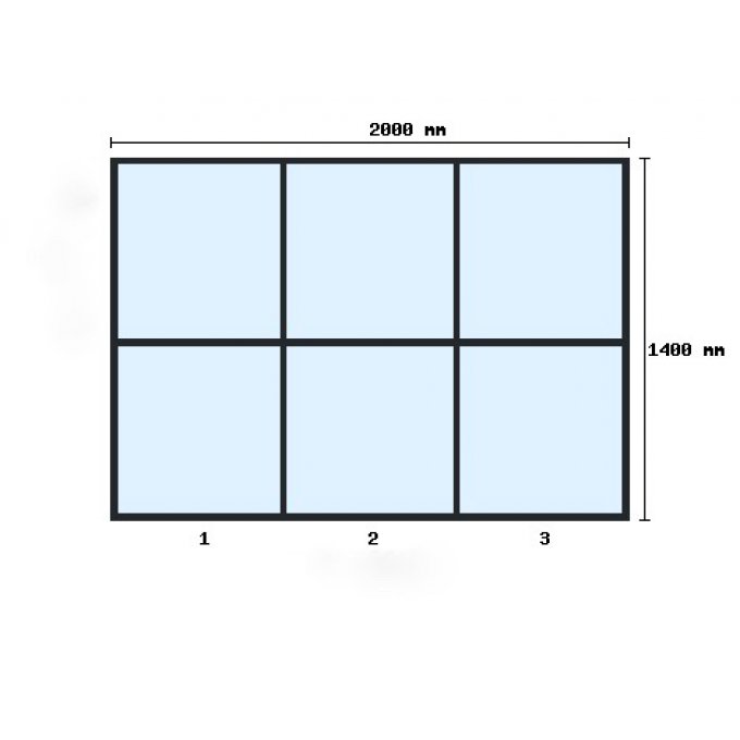  Verriere d'atelier loft 1400x2000mm 6 travées