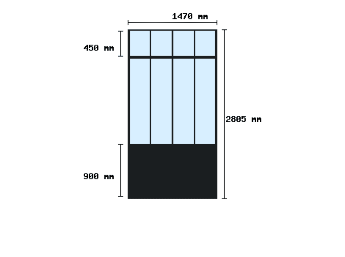 Cloison verriere sur-mesure 2805x1470mm