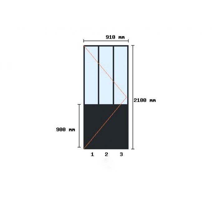 Porte battante sur-mesure 2100x910mm