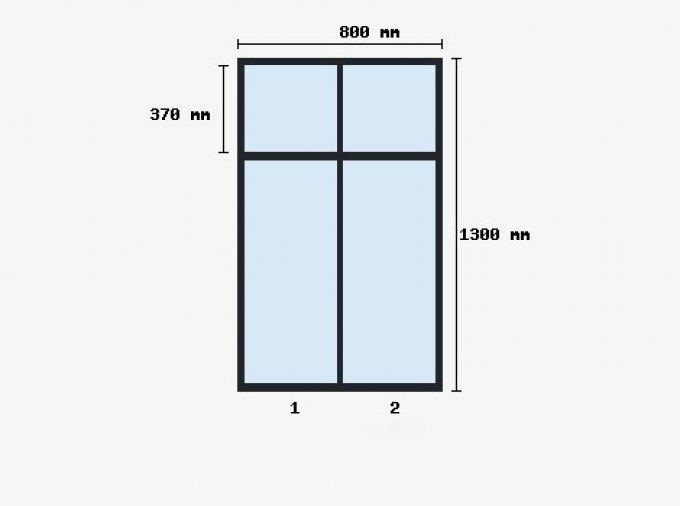 Verriere sur-mesure 1300x800mm 2 travées+traverse