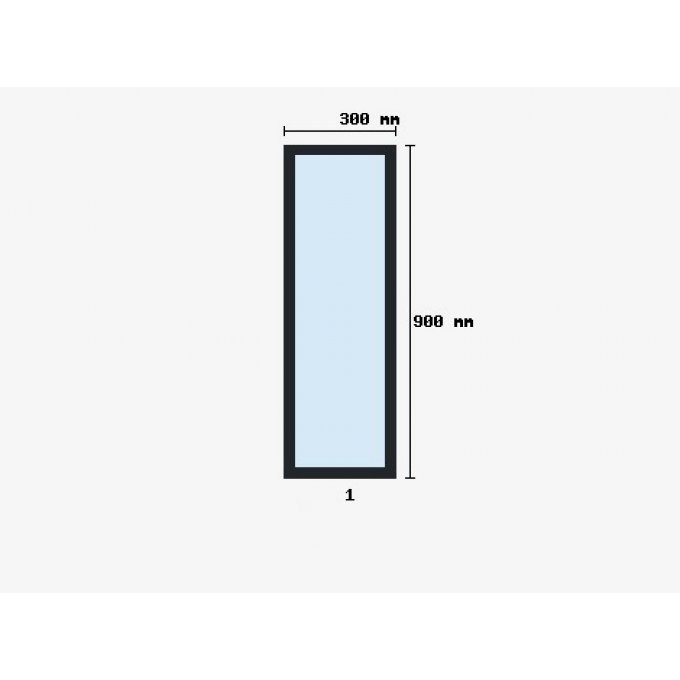 Verriere d'atelier 900x300mm 1 travée