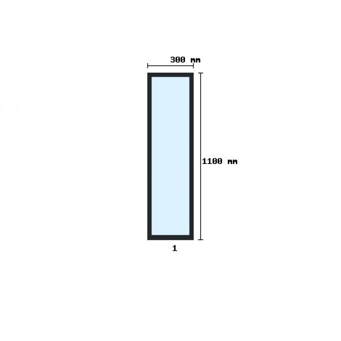 Verriere d'atelier 1100x300mm 1 travée
