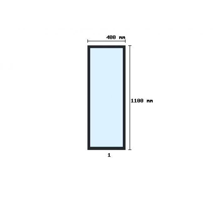 Verriere d'atelier 1100x400mm 1 travée