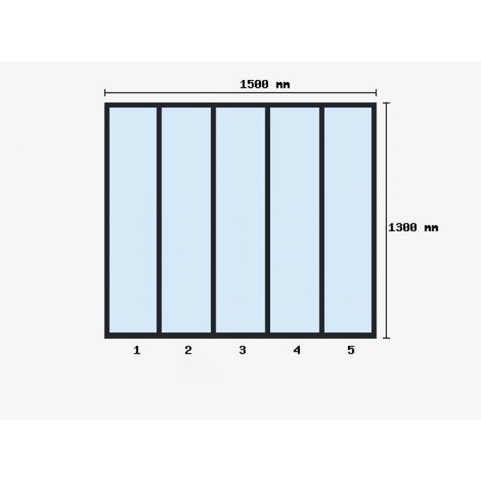 Verriere d'atelier 1300X1500mm 5 travées