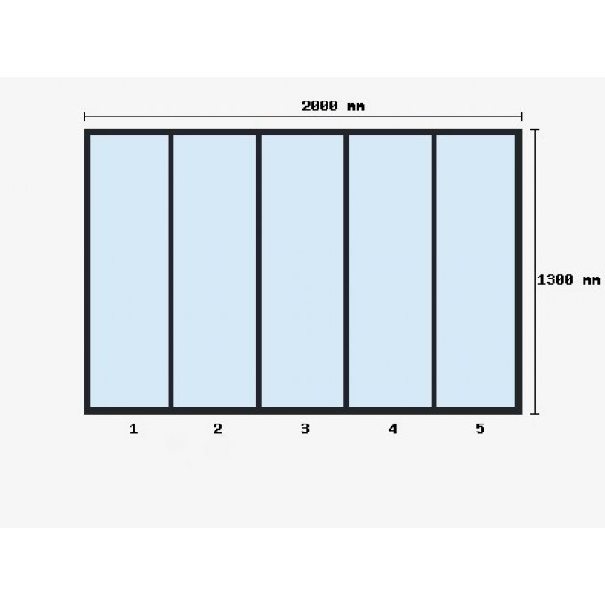 Verriere d'atelier 1300x2000mm 5 travées