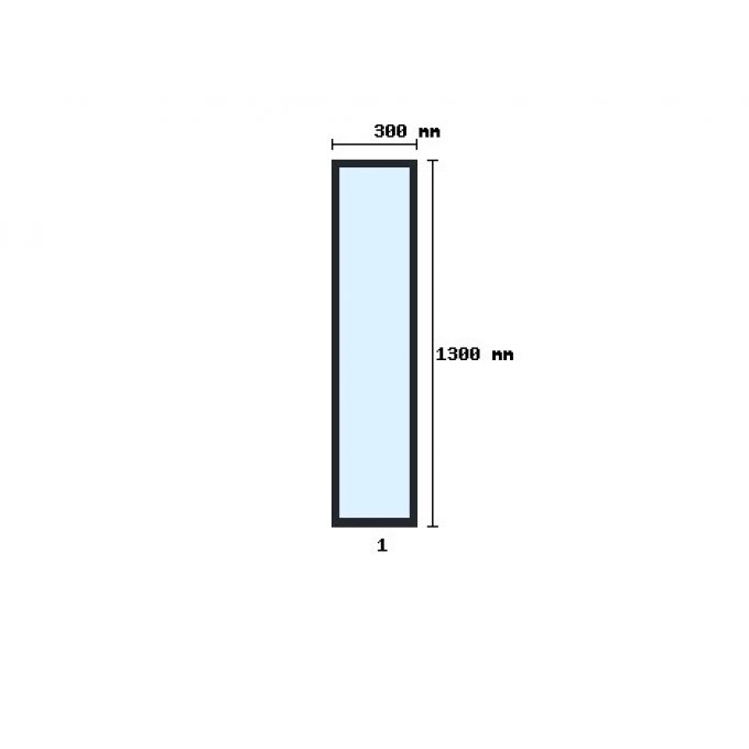Verriere d'atelier 1300x300mm 1 travée