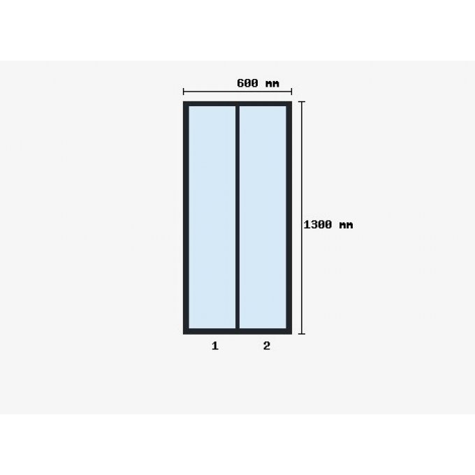 Verriere d'atelier 1300x600mm 2 travées