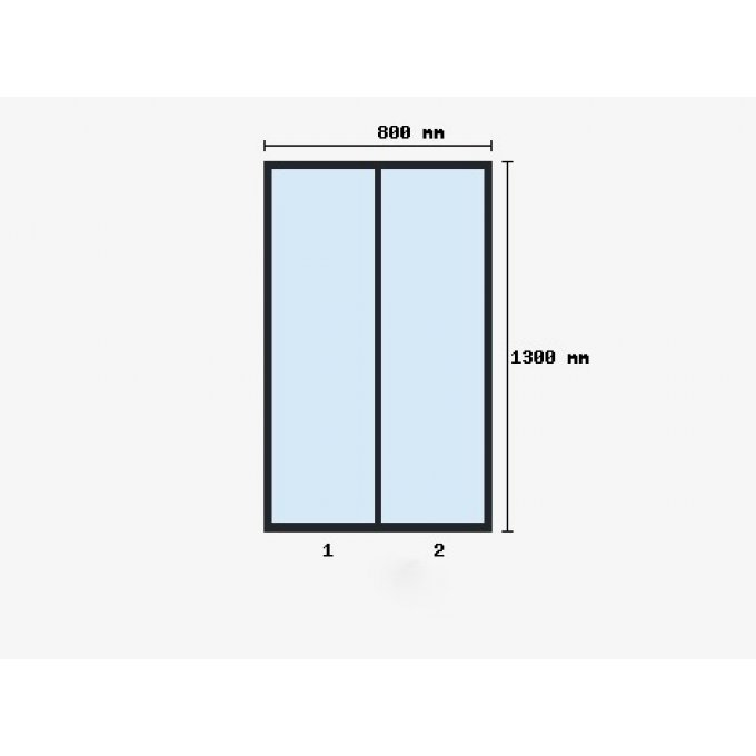Verriere d'atelier 1300x800mm 2 travées