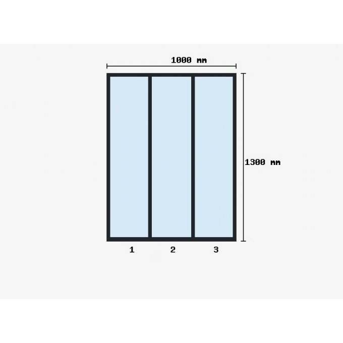 Verriere d'atelier 1300x1000mm 3 travées