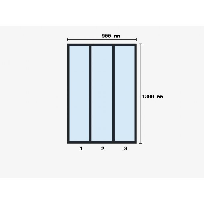 Verriere d'atelier 1300x900mm 3 travées