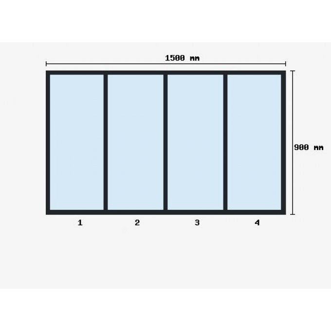 Verriere d'atelier  900x1500mm 4 travées