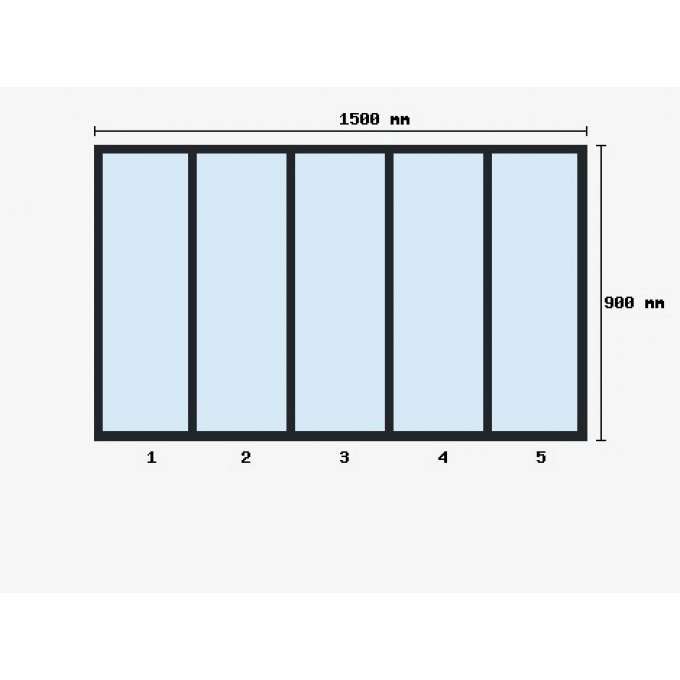 Verriere d'atelier  900x1500mm 5 travées