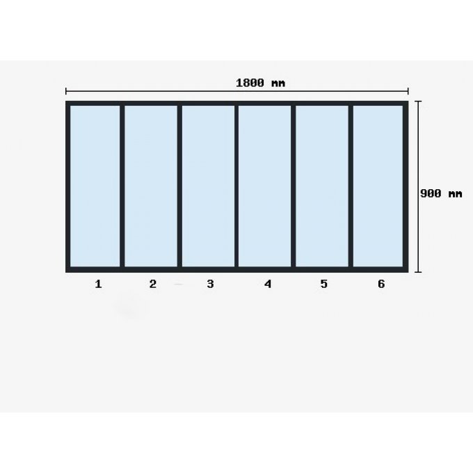 Verriere d'atelier  900x1800mm 6 travées
