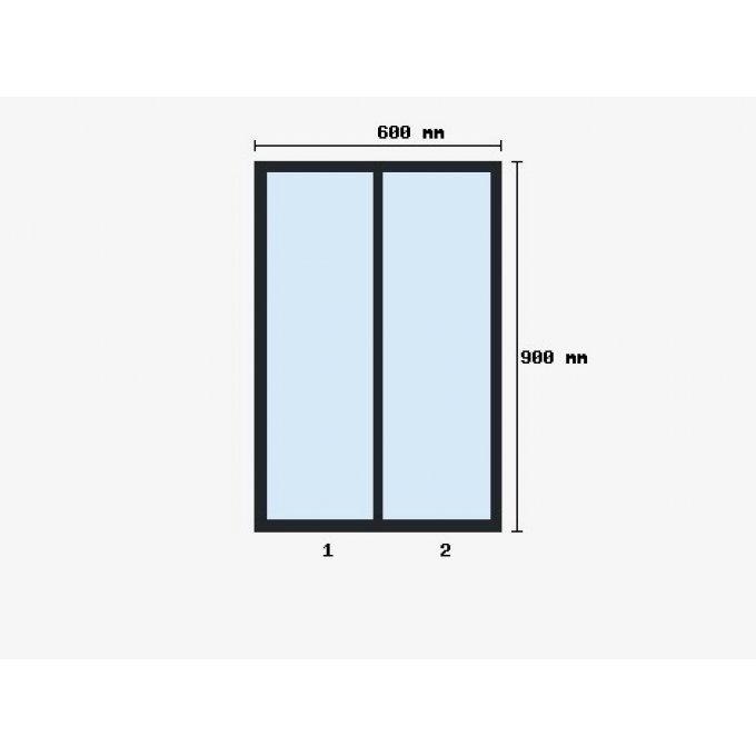 Verrier d'atelier 900x600mm 2 travées