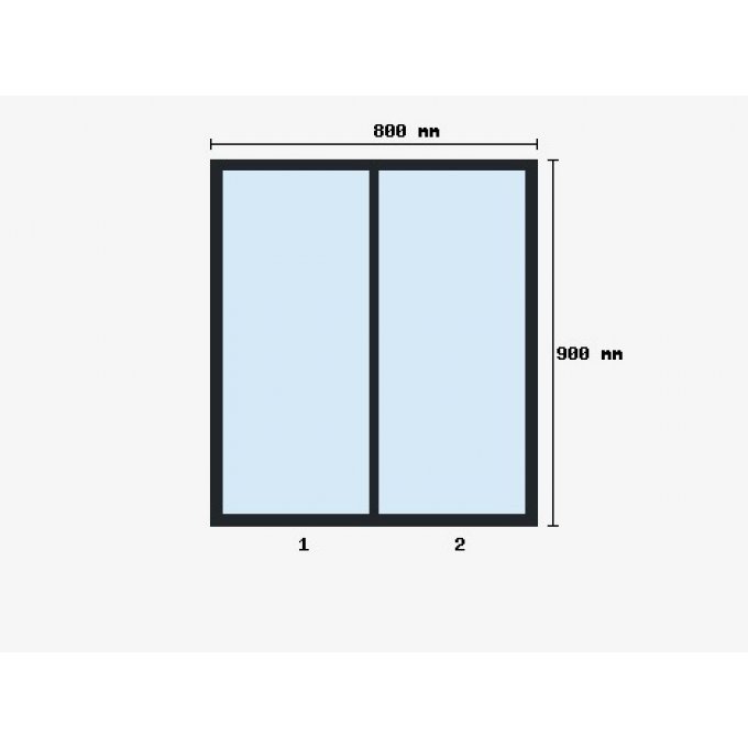 Verriere d'atelier  900x800mm 2 travées