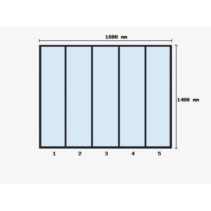 Verrière d'atelier 1400x1800mm 5 travées