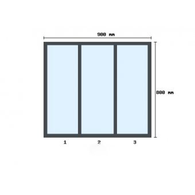 Verrière d'atelier 800x900mm 3 travées
