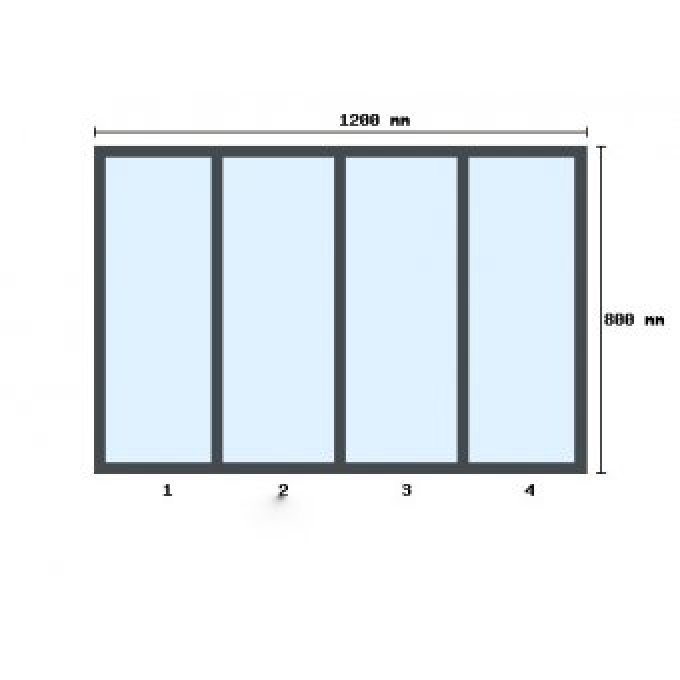 Verrière d'atelier 800x1200mm 4 travées