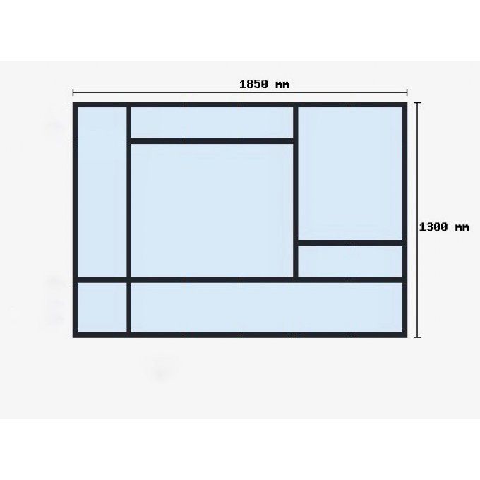 Verriere d'atelier 1300x1850mm 7 travées