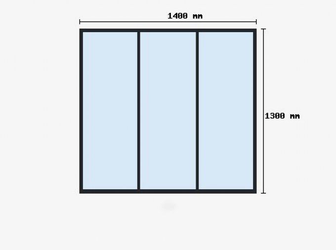 Verriere su-mesure 1300x1400mm 3 travées