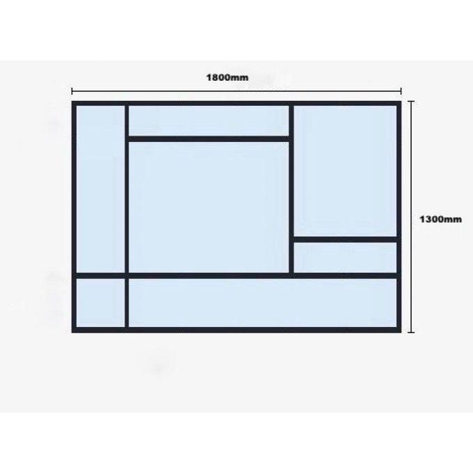 Verriere sur-mesure 1300x1800mm 7 travées