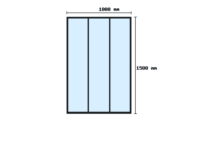 Verriere sur-mesure 1600x1000mm 3 travées