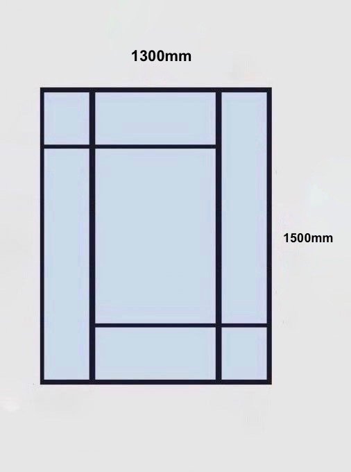 Verriere sur-mesure 1500x1300mm 7 travées