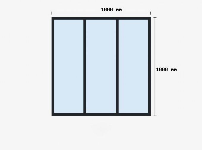 Verrière d'atelier 1000x1000mm 3 travées