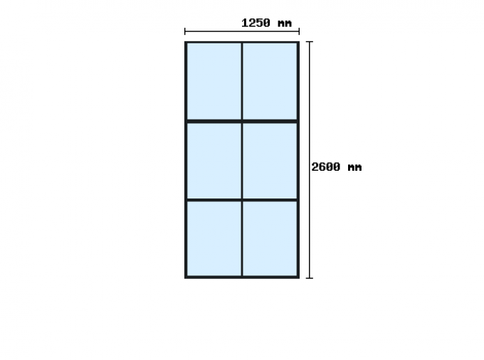 Verriere sur-mesure 2600x1250mm 6 travées